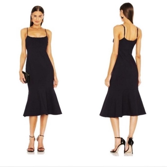 Likely Dresses & Skirts - LIKELY Black Prina Midi Dress Zipper Back, Flared Hem, and Adjustable Straps